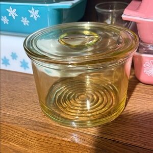 Yellow Glass Kitchen Storage Jar with Lid